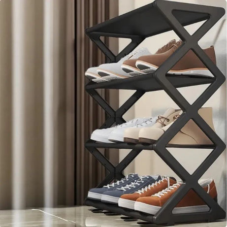 Household Simple Multi 3layer Space Saving Xshaped Shoe Rack Multi Functional Assembly Shoe Cabinet Dust Proof Storage Rack - Oshi.pk - Buy & Sell Online