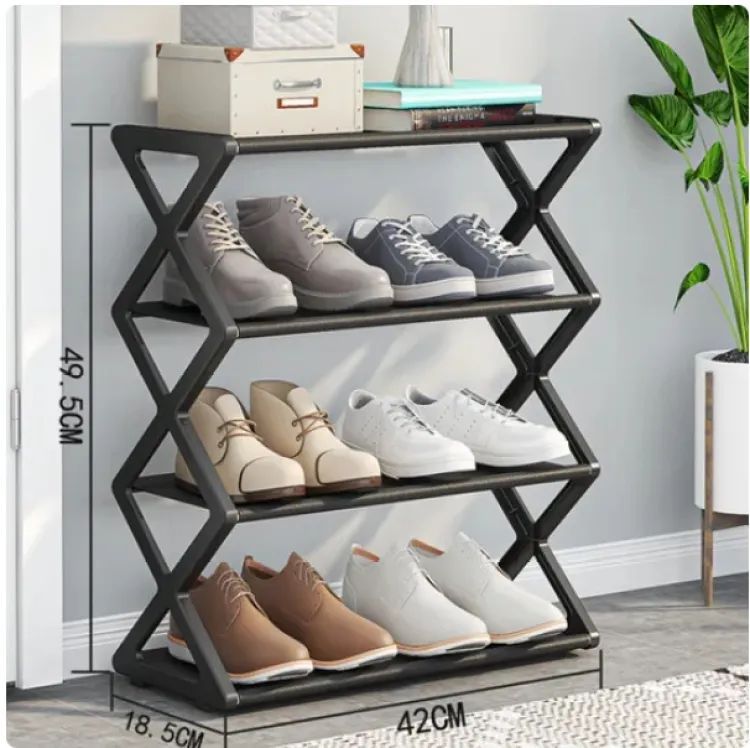 Household Simple Multi 3layer Space Saving Xshaped Shoe Rack Multi Functional Assembly Shoe Cabinet Dust Proof Storage Rack - Oshi.pk - Buy & Sell Online