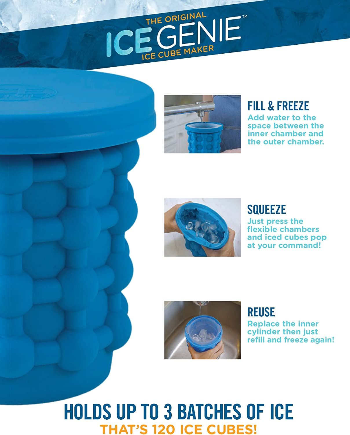 Ice Genie Ice Cube Maker -The Revolutionary Space Saving Ice Cube Maker - Oshi.pk - Buy & Sell Online