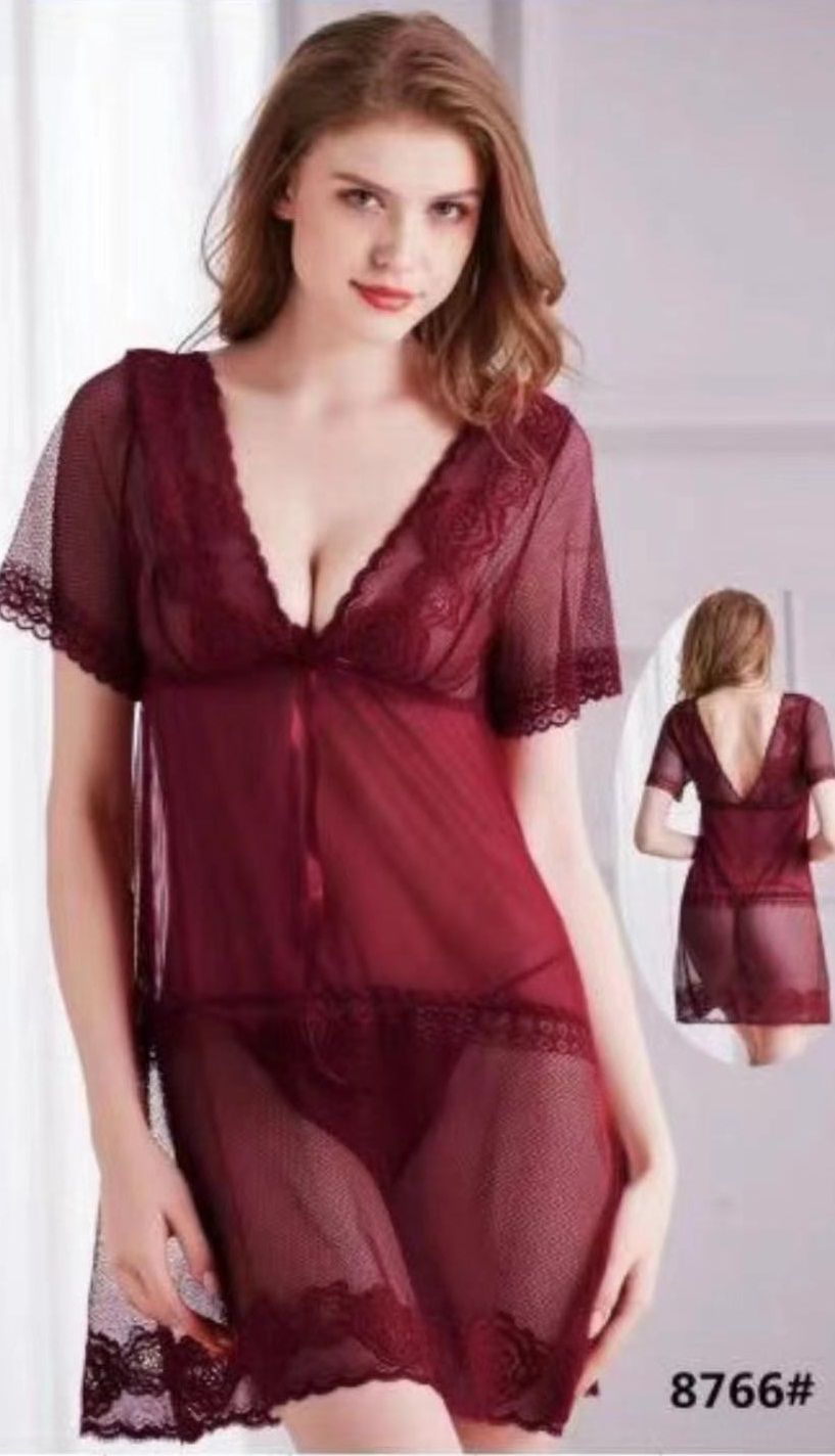 Imported Maroon 2 Pcs Bridal Nighty Premium Quality - Oshi.pk - Buy & Sell Online