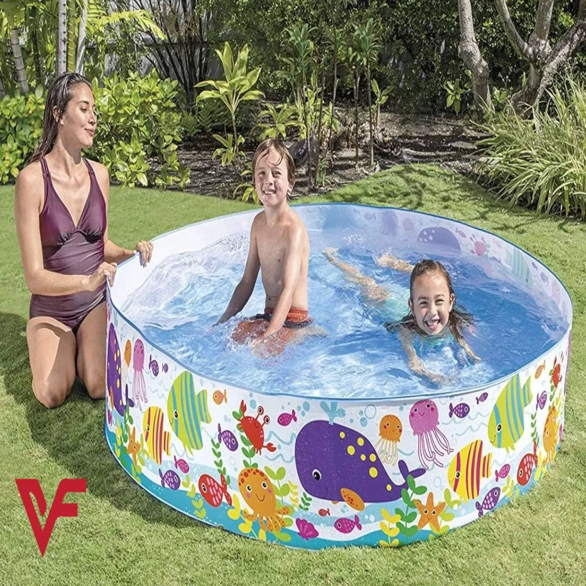 INTEX Snapset Pool 56452 6 FT X 15 IN Plastic Swimming Pool Vinyl kids Play Pool 6 Feet Big Round Swimming Pool Kids Play Pool Baby Pool Swiming