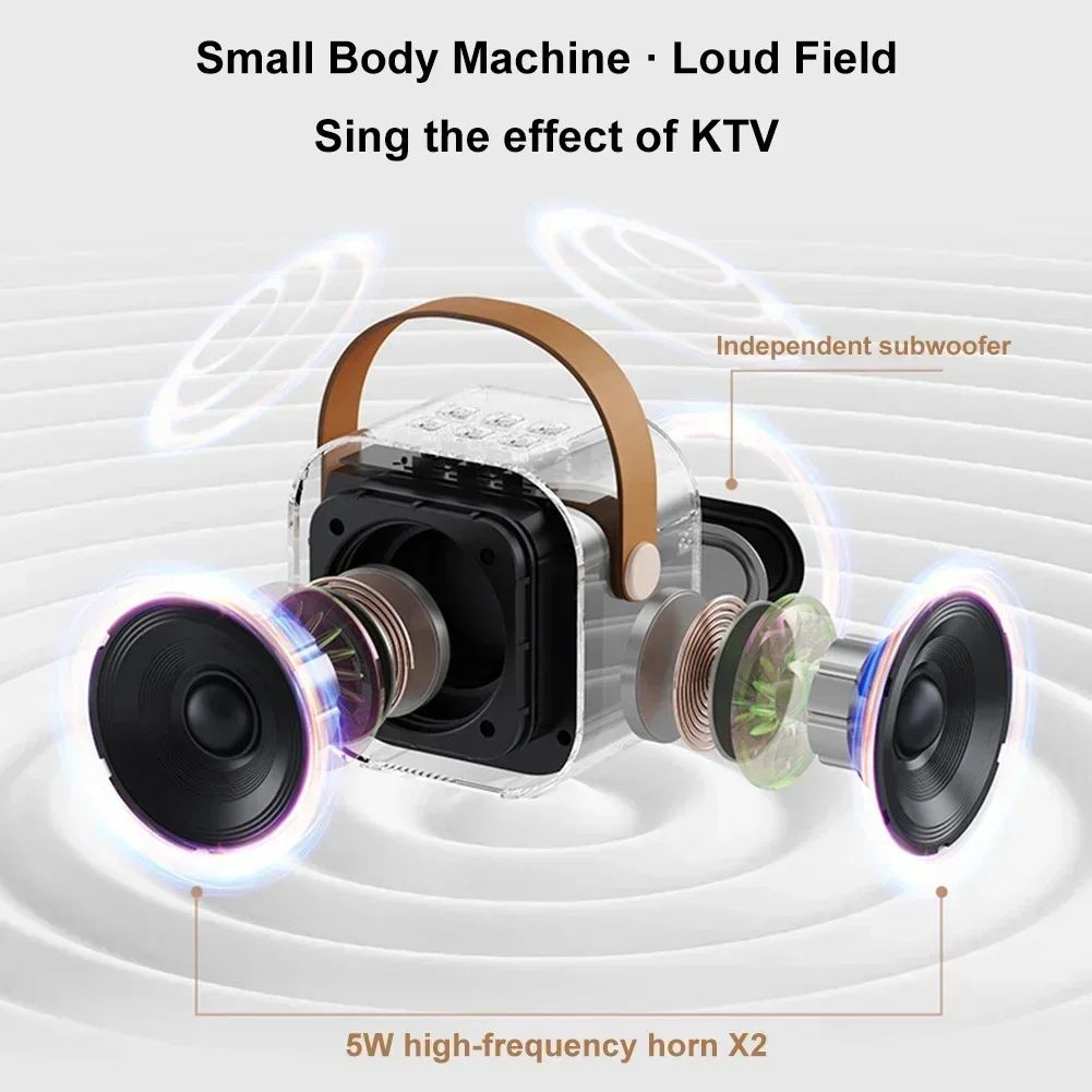 K12 Dual Microphone Karaoke Bluetooth Speaker RGB Light Two 5W Speakers Sound Subwoofer Boombox Support Multiple Input Modes - Oshi.pk - Buy & Sell Online