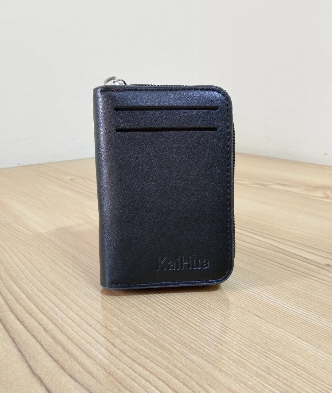 KaiHua PU Leather Men Card Holder Zipper Wallet With 13 Card Slots Casual Blocking Cards Bag - Oshi.pk - Buy & Sell Online