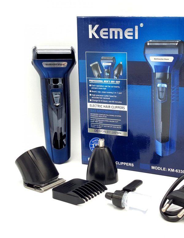 Kemei Three-in-One KM 6331 Reciprocating Electric Shaver Kemei - Blue - Oshi.pk - Buy & Sell Online