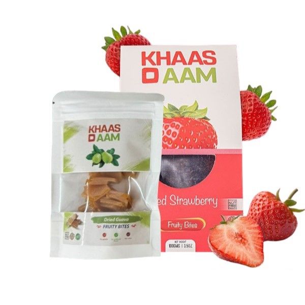 Khaso Aam Strawberry 100 Gm With Tester Guava 40gm 100% Natural Dried Straw berry Fruit Candy | KhasoAam Premium Strawbery Amrood Fruit Bar, Amrod - Oshi.pk - Buy & Sell Online