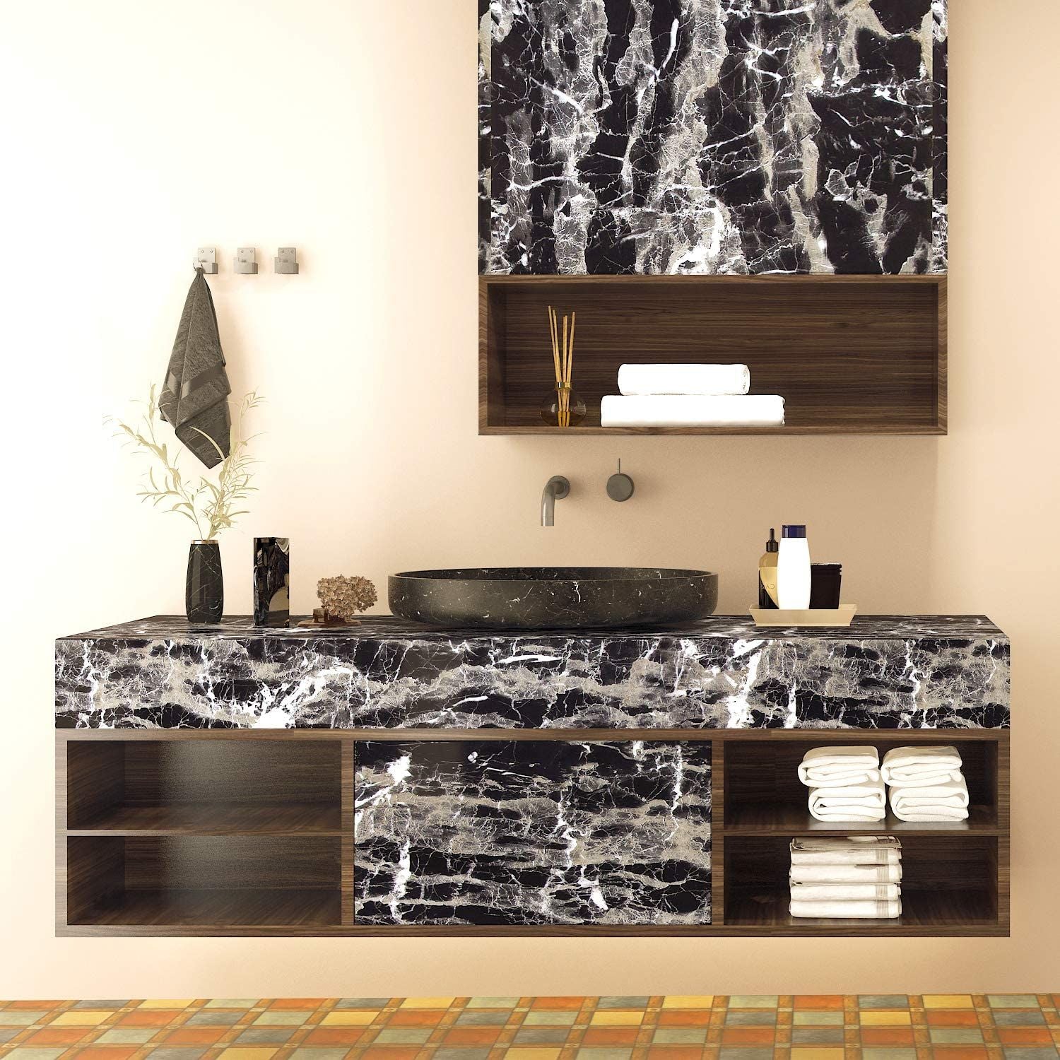 Kitchen Marble Sheet - Marbal Sheet for kitchen 60x200cm - Wall Paper Waterproof Heat Resistant Self Adhesive Anti Oil Kitchen Wallpaper Marble Sheet - Oshi.pk - Buy & Sell Online