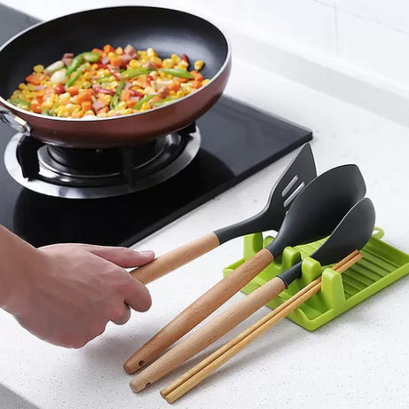 Kitchen Spoon Holders Fork Spatula Rack Shelf Organizer Plastic Spoon Rest Chopsticks Holder Non-slip Kitchen Utensil Spoons Pad - Oshi.pk - Buy & Sell Online