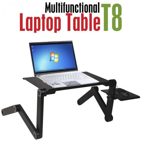 Laptop Desk, Laptop Stand for Bed and Sofa, Portable Adjustable Laptop Table Desk Stand with Mouse Pad, Ergonomic Design Lap TV Bed Tray Aluminum Cozy - Oshi.pk - Buy & Sell Online