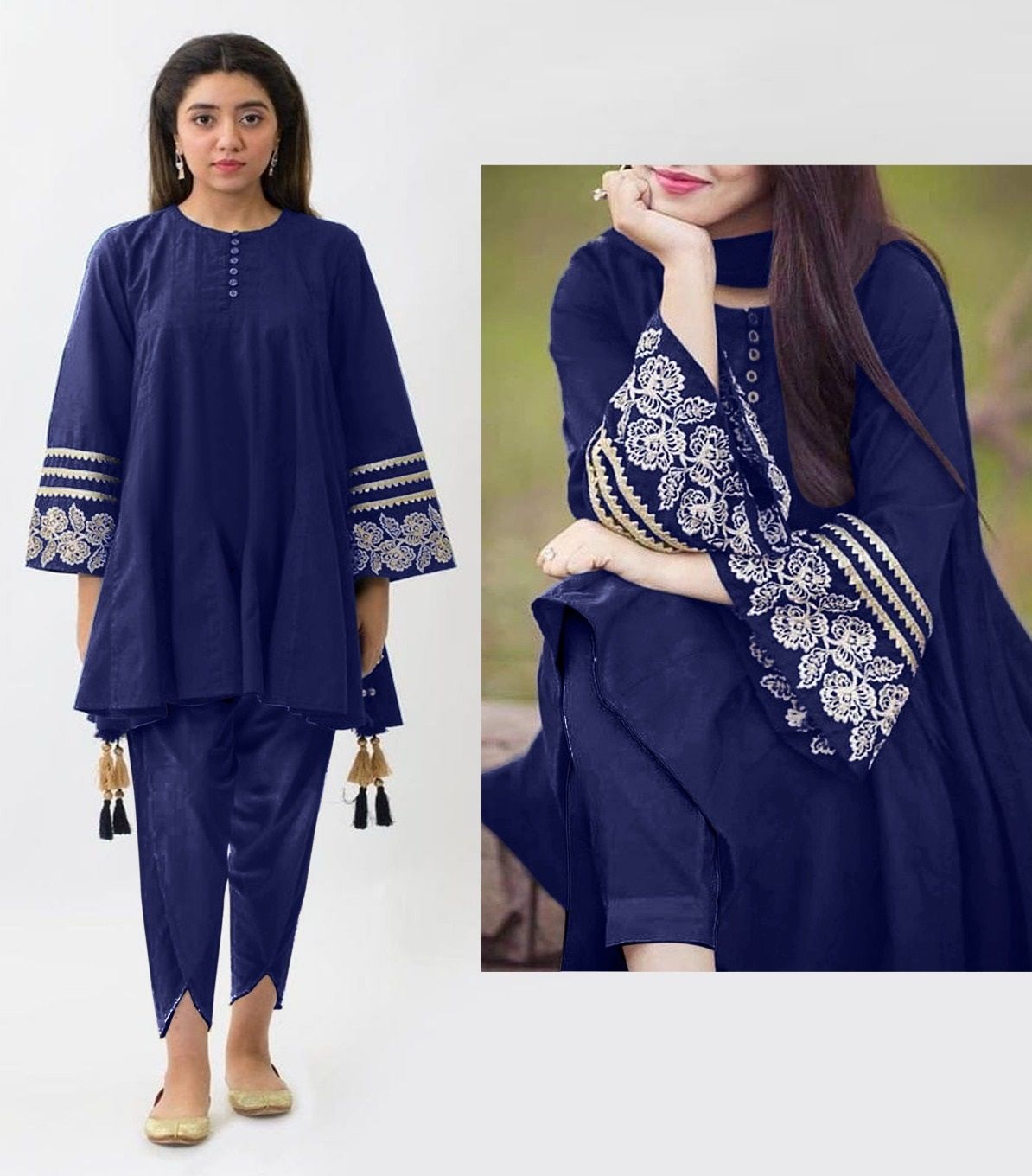Latkan 2-Pcs Stitched Shirt and Tulip Style Trouser - Oshi.pk - Buy & Sell Online