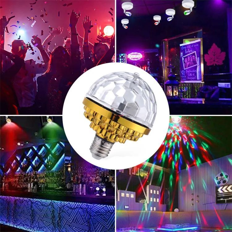 LED Colorful Magic Ball Lamps With Holder 360 Degrees Automatic Rotating Light Bulb For House Disco Party - Oshi.pk - Buy & Sell Online