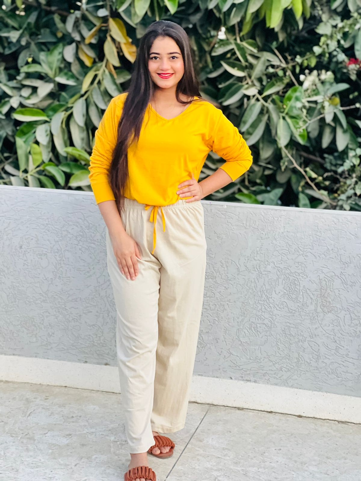 Yellow Plain Tshirt Trouser Full Sleeves Night Suit for her - Oshi.pk - Buy & Sell Online