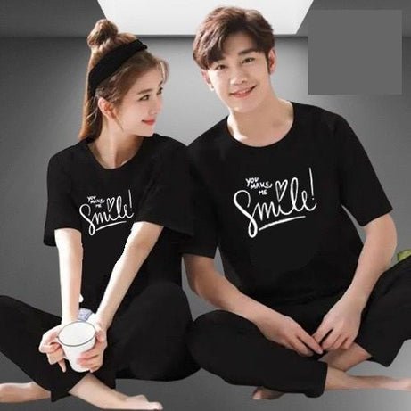 You Make Me Smile Printed Couple Night Dress ( 2 Suit ) - Oshi.pk - Buy & Sell Online