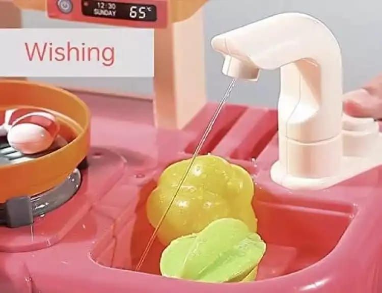 Little Kids Kitchen Pretend Play Set with Steam & Light & Sound and Plastic Accessories Included Playset Toys for Girls and Boys - 42 pcs - Oshi.pk - Buy & Sell Online
