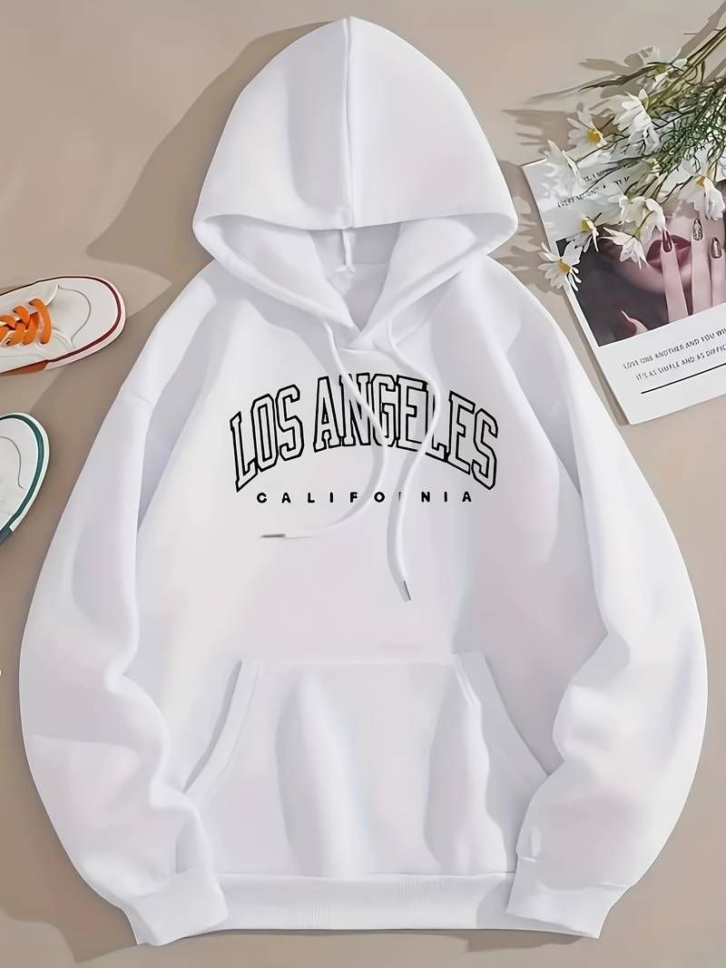 LOSS ANGELES Hoodies For Men & Women Printed Kangaroo Pocket Drawstring Pullovers Clothing Long Sleeves Export Quality Winter Wear - Oshi.pk - Buy & Sell Online