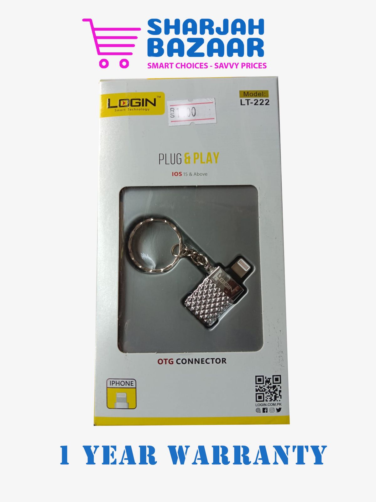 LT-222 Lighting-USB Plug & Play OTG Connector Keychain (iPhone) - Oshi.pk - Buy & Sell Online