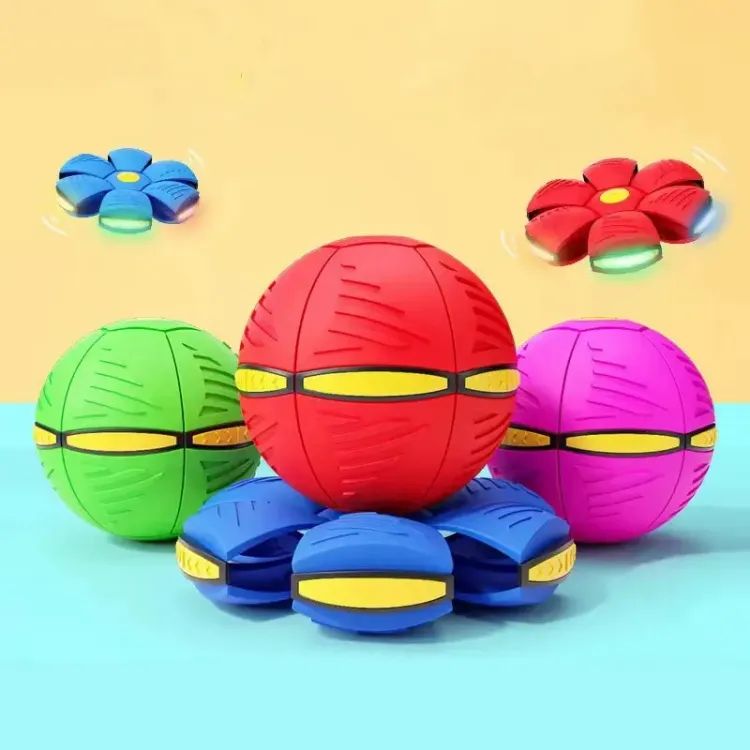 Magic Flying Saucer Ball Frisbee Deformation UFO Football Flat Throw Disc with 3 LED Light Flying Toys Outdoor Garden Beach Game Toy - Oshi.pk - Buy & Sell Online