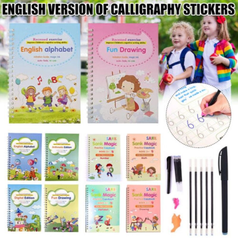 Magic Handwriting Copybook Reused Groove Practice Calligraphy Book for Kid Gift - Oshi.pk - Buy & Sell Online