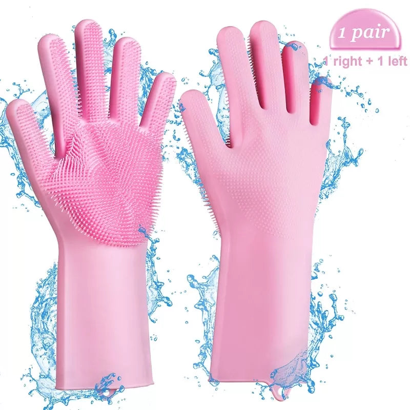 Magic Washing Gloves - Pair Of Silicone Washing Gloves - Oshi.pk - Buy & Sell Online