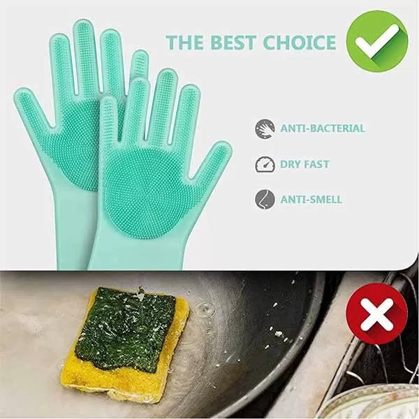 Magic Washing Gloves - Pair Of Silicone Washing Gloves - Oshi.pk - Buy & Sell Online