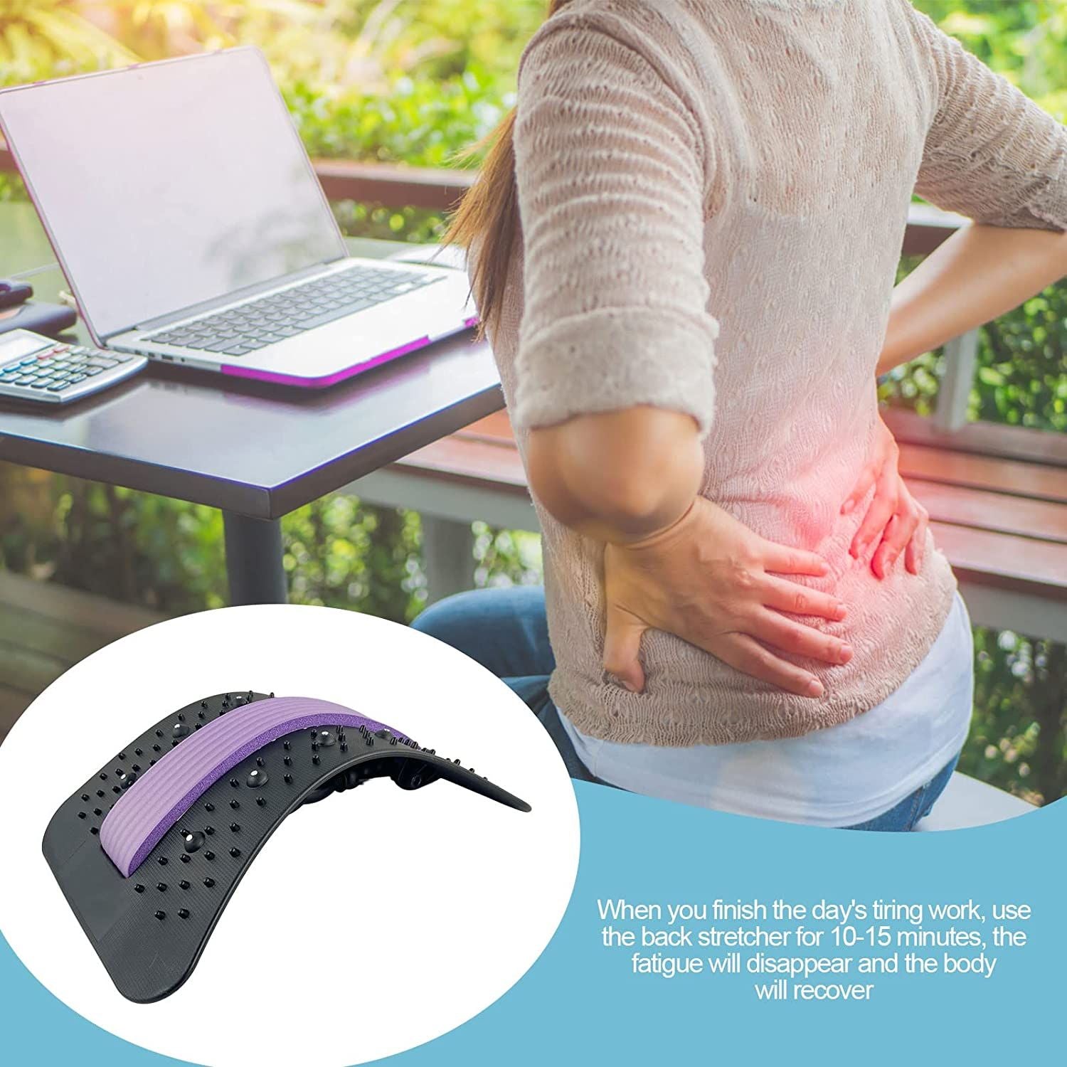 Magnetotherapy Multi-Level Adjustable Back Massager Stretcher Waist Neck Fitness Lumbar Cervical Spine Support Pain Relief - Oshi.pk - Buy & Sell Online