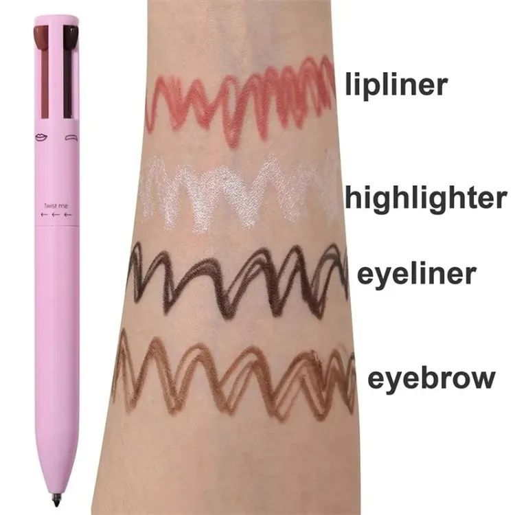 Makeup Pen 4 In 1 Eyebrow Pencil Waterproof Long Lasting Easy Color Eyebrow Lip Highlighter Pen Sweatproof Makeup Cosmetic Tool - Oshi.pk - Buy & Sell Online