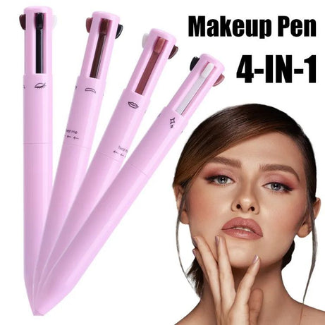 Makeup Pen 4 In 1 Eyebrow Pencil Waterproof Long Lasting Easy Color Eyebrow Lip Highlighter Pen Sweatproof Makeup Cosmetic Tool - Oshi.pk - Buy & Sell Online