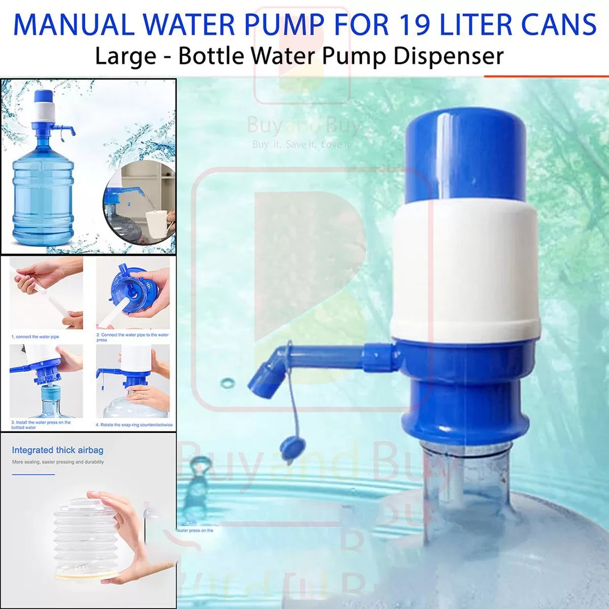 Manual Water Pump Dispenser For 19 liter Water Cans Large - Blue & White - Oshi.pk - Buy & Sell Online