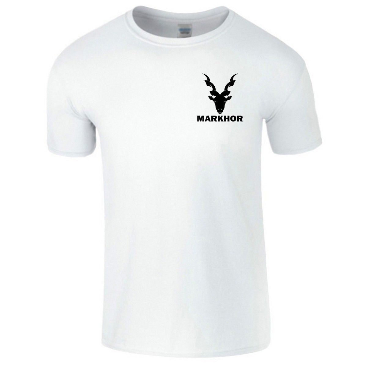 Markhor Logo T Shirt For Mens Printed Half Sleeves Round Neck White T-Shirt - Oshi.pk - Buy & Sell Online