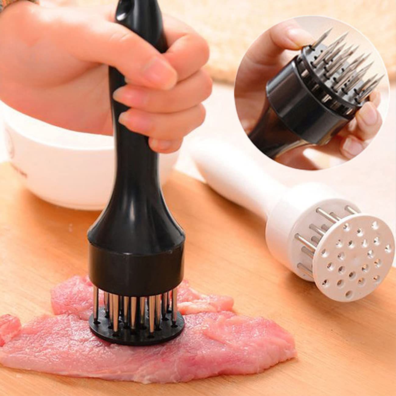 Meat Tenderizer Tool Stainless Steel Needle Ultra Sharp 24 Blades Meat Hammer Meat Tenderizer Tool Profession Kitchen Gadgets Tenderizer Tool - Oshi.pk - Buy & Sell Online