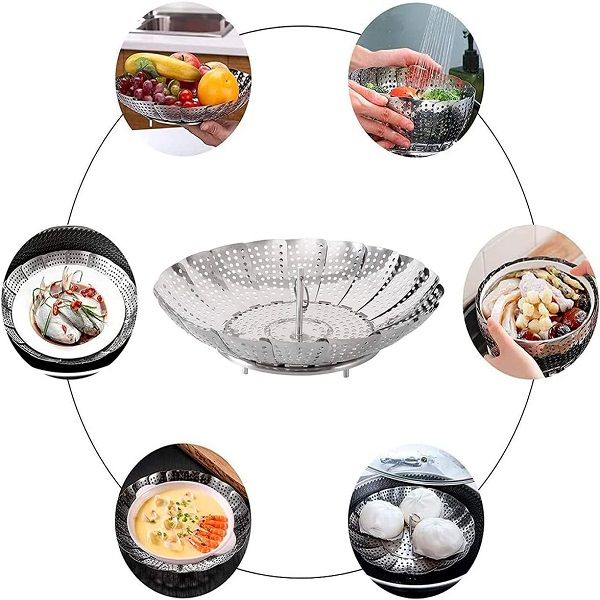 Medium Size Steamer Basket Vegetable Tray Instant Pot Steel Steamer Basket Steam - Oshi.pk - Buy & Sell Online