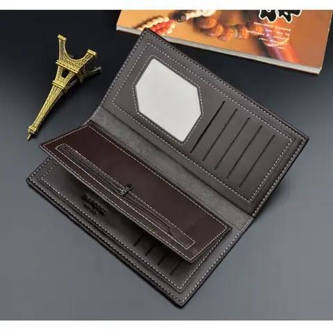 Men's PU Leather Long Clutch Men Business Card Holder Men Wallet Brown Black Coffee Men's Fashion Pocket Coin Purse - Oshi.pk - Buy & Sell Online