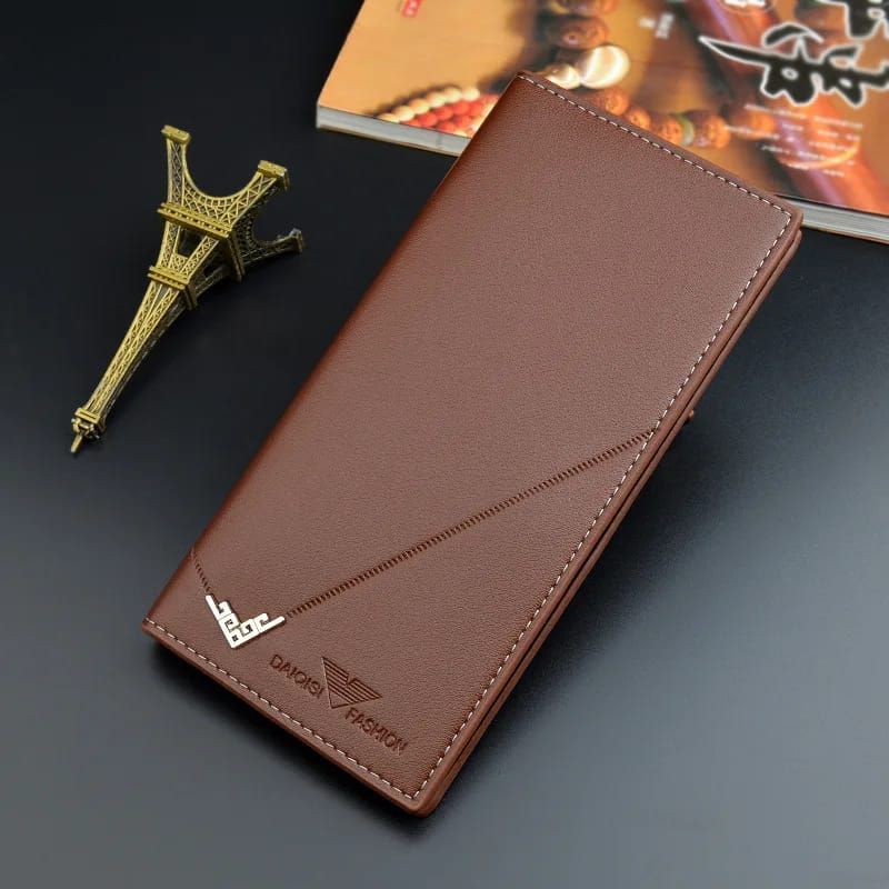 Men's PU Leather Long Clutch Men Business Card Holder Men Wallet Brown Black Coffee Men's Fashion Pocket Coin Purse - Oshi.pk - Buy & Sell Online