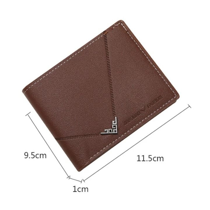 Men's Short Design Causal Purses Male Folding Wallet Card Holders High Quality Slim Money Bag New Men PU Leather Wallets - Oshi.pk - Buy & Sell Online