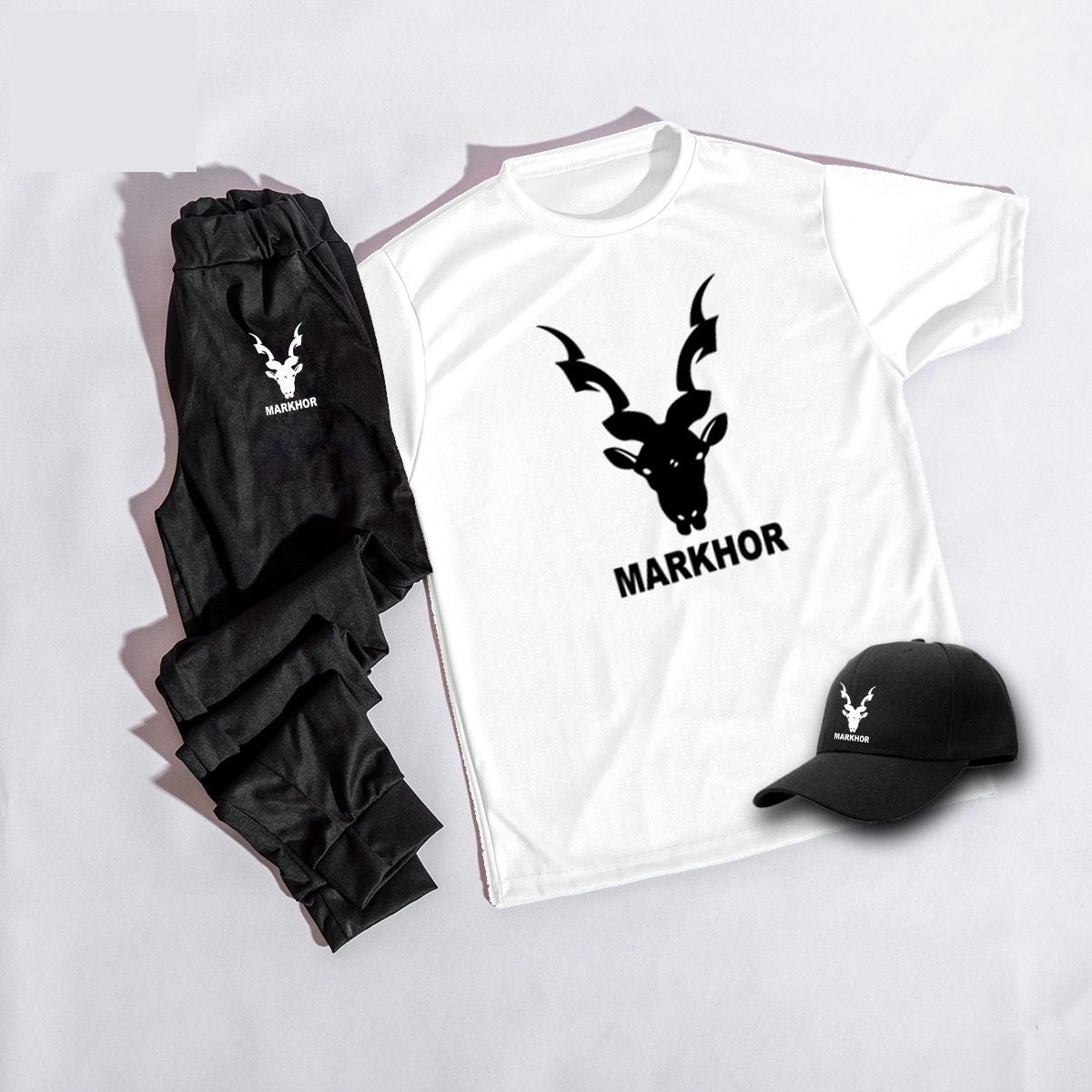 Summer Markhoor 3 in 1 Tracksuit Tshirt Trouser and Cap For Men - Oshi.pk - Buy & Sell Online
