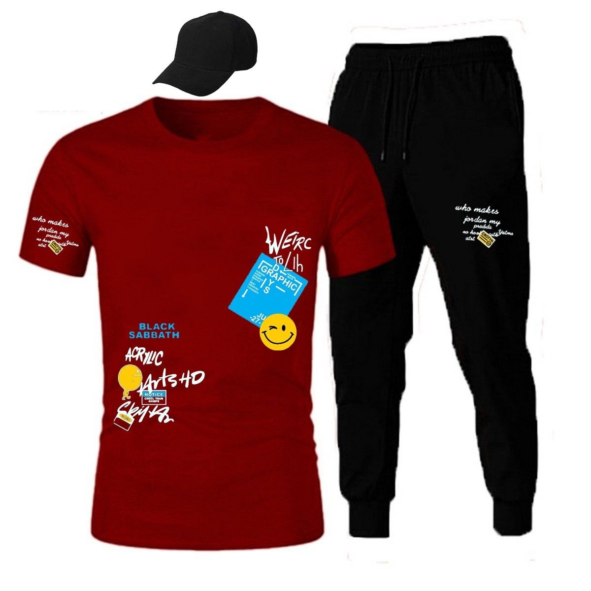 Summer Tracksuit Tshirt Trouser and Cap For Men - Oshi.pk - Buy & Sell Online