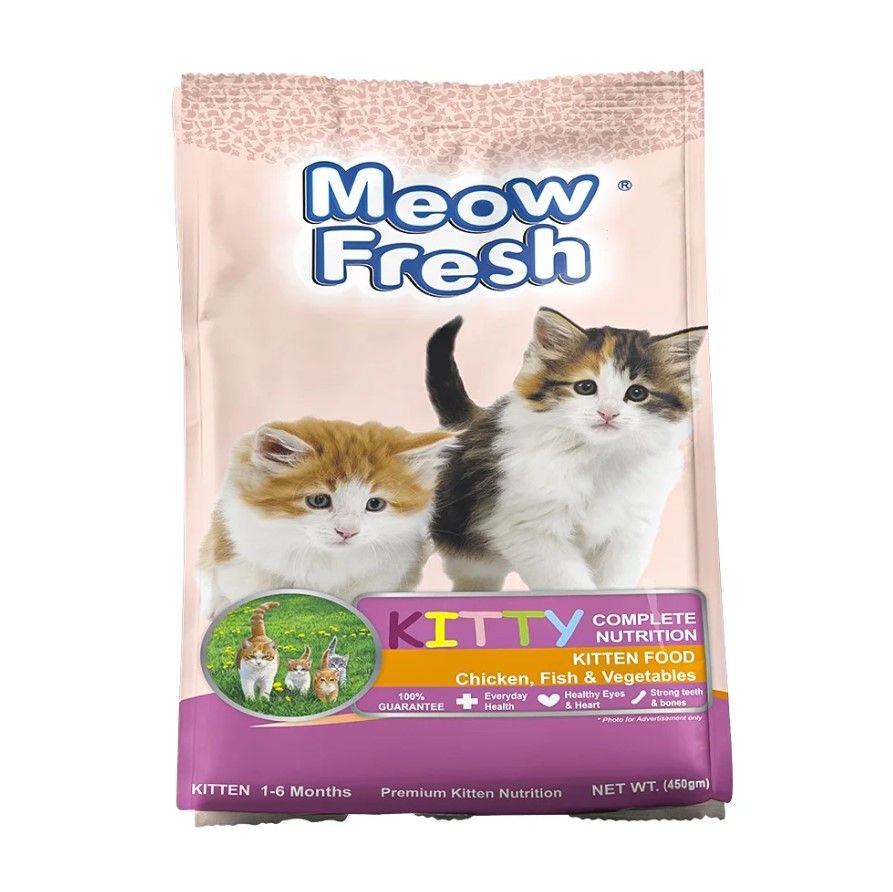 Meow Fresh Kitten Dry Cat Food Classic 450 gm Premium Cat Food - For Mother & Baby Cat Imported Formula Best for All Breeds Kittens Pet Food All Natur - Oshi.pk - Buy & Sell Online