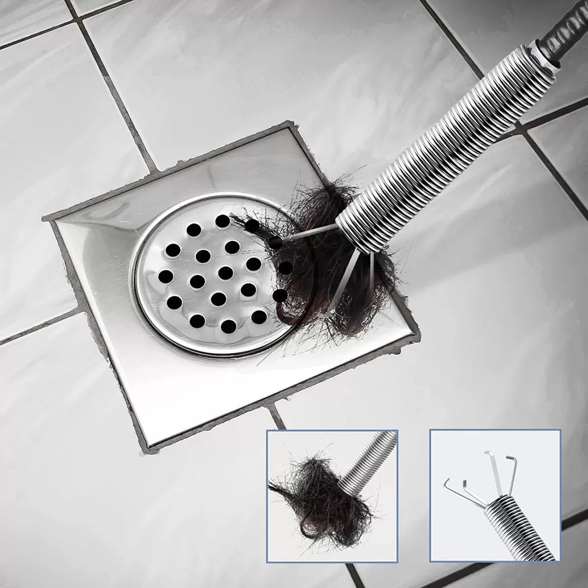 Metal Flexible 90 cm Drain Wire Brush Sink Cleaning Hook Snake Drain Cleaner Spring Pipe Drain Opener Drain Clog Remover Sink Grabber - Oshi.pk - Buy & Sell Online