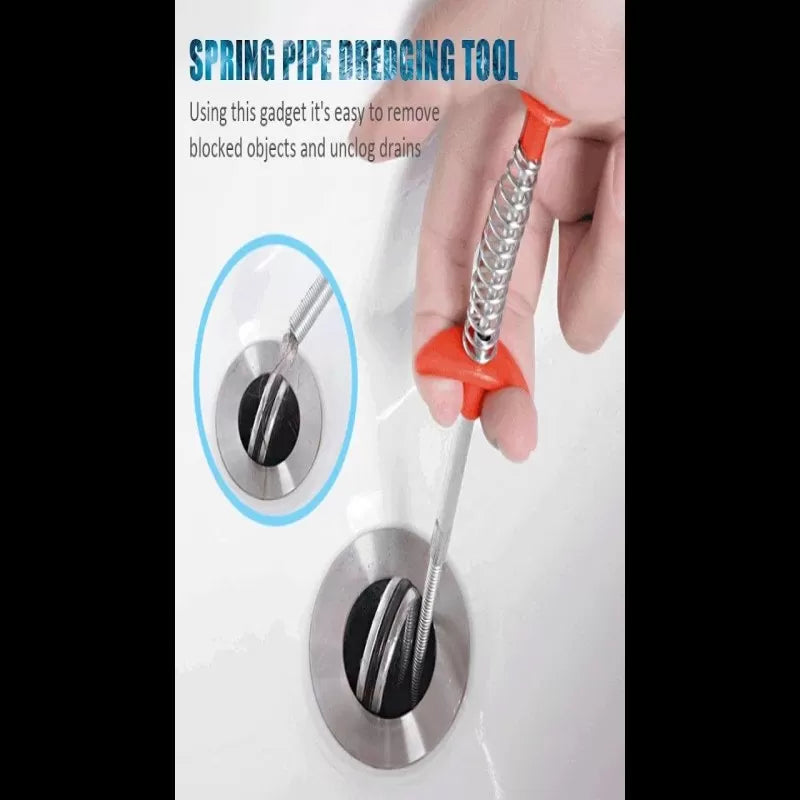 Metal Flexible Wire 90CM Brush Hand Sink Cleaning Hook Sewer Dredging Device Snake Drain Cleaner Spring Pipe Dredging Tool Drain Opener Drain Clog - Oshi.pk - Buy & Sell Online