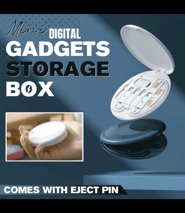 5 In 1 Mini Digital Gadget Storage Box Battery Charger Portable Digital Travel Bag Multifunctional Portable EVA Data Cable Storage Set - Oshi.pk - Buy & Sell Online