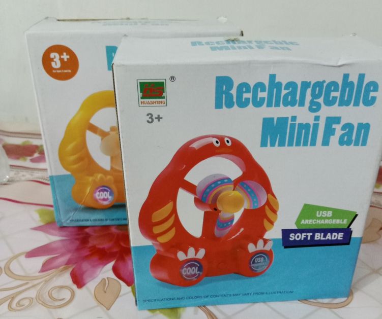 Mini Rechargeable Fan with cord and rechargeable battery - Oshi.pk - Buy & Sell Online