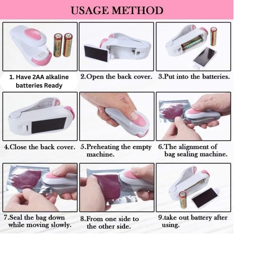 Mini Sealer Small Household Plastic Sealer Snack Moisture-Proof Sealer Portable Plastic Bag Sealer - Oshi.pk - Buy & Sell Online