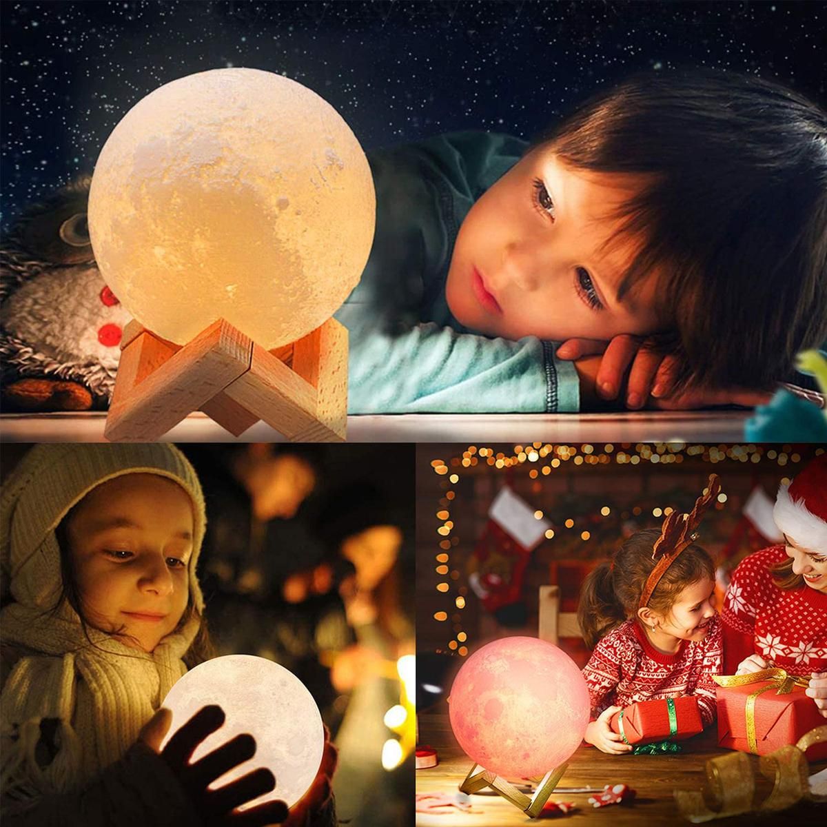 Moon Lamp LED Night Light Moon Light with Stand & Remote Control, Dimmable & Time Setting, USB Rechargeable for Kid Lover Birthday Day Gift 16 Colors - Oshi.pk - Buy & Sell Online