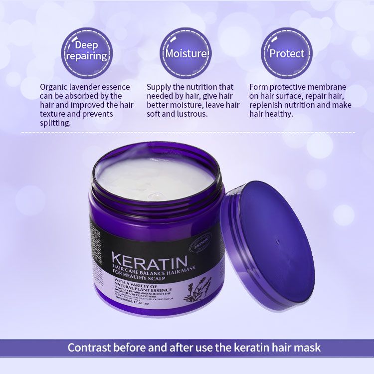 Keratin Lavender Hair Care Balance Keratin Hair Mask & Hair Treatment for Healthy Scalp 500 ml - Oshi.pk - Buy & Sell Online
