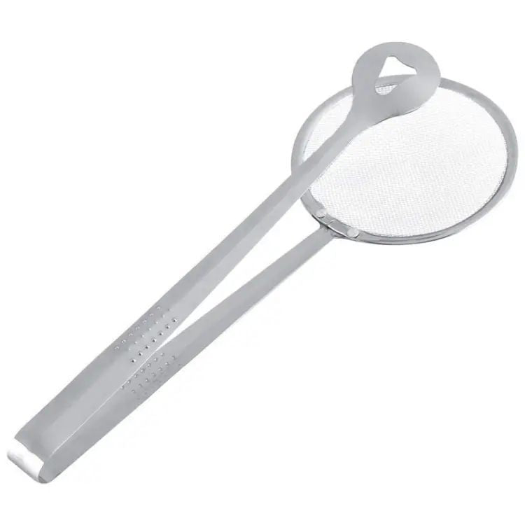 Multi-Functional Fry Tool Filter Spoon Strainer With Clip Oil Frying BBQ Filter Stainless Steel Mesh Strainer Kitchen Tool - Oshi.pk - Buy & Sell Online