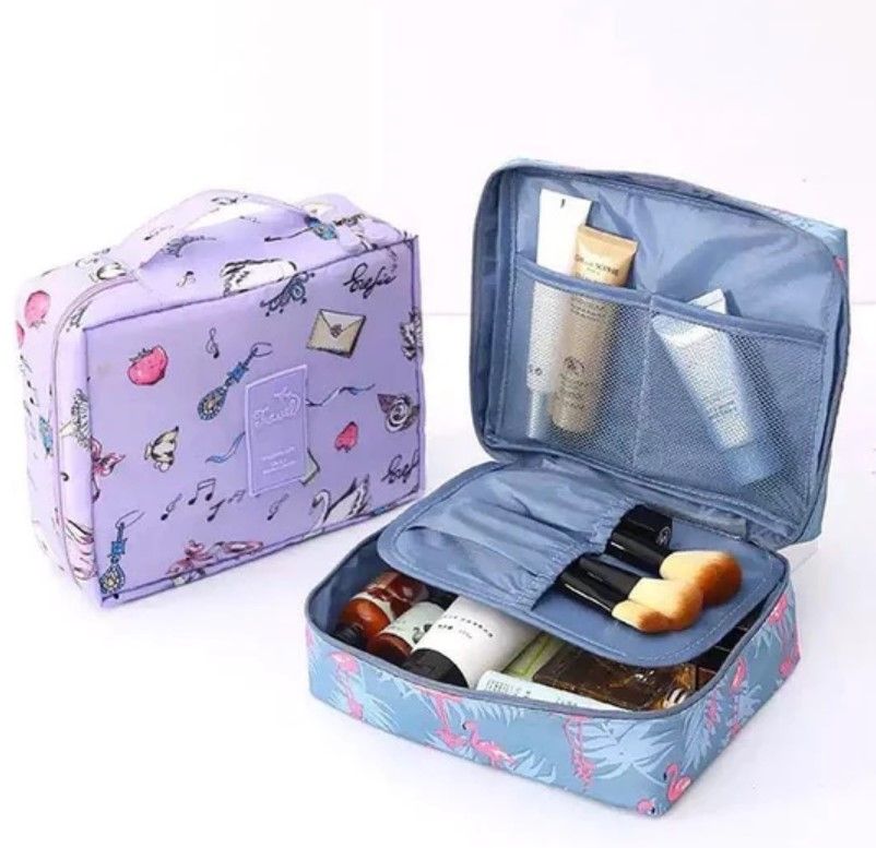 Multifunctional Travel Cosmetic Bag, Double Layer Portable Cosmetic Bag With Adjustable Dividers, Portable Makeup Pouch Brush Organizer, Purse Handbag - Oshi.pk - Buy & Sell Online