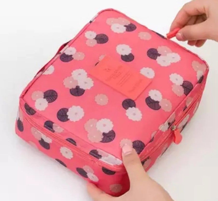 Multifunctional Travel Cosmetic Bag, Double Layer Portable Cosmetic Bag With Adjustable Dividers, Portable Makeup Pouch Brush Organizer, Purse Handbag - Oshi.pk - Buy & Sell Online