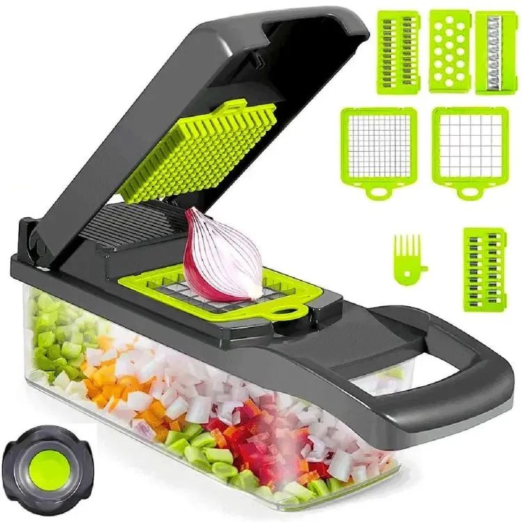 Multifunctional Vegetable Cutter Nicer Dicer Plus Salad Vegetable Fruit Cutter 12in1 Nicer Dicer Chooper Vegetable Cutter - Oshi.pk - Buy & Sell Online