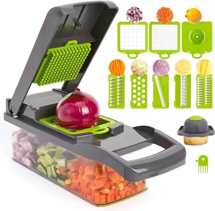 Multifunctional Vegetable Cutter Nicer Dicer Plus Salad Vegetable Fruit Cutter 12in1 Nicer Dicer Chooper Vegetable Cutter - Oshi.pk - Buy & Sell Online