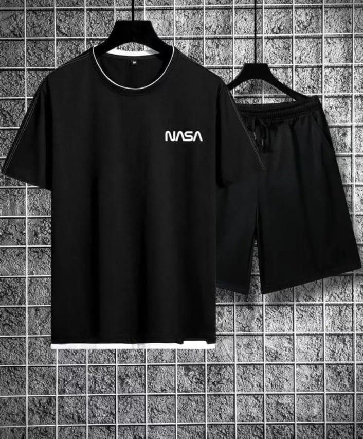 Nasa Logo printed summer tracksuit for men and boys Soft & Comfy Fabric Summer Printed Tracksuit-black - Oshi.pk - Buy & Sell Online