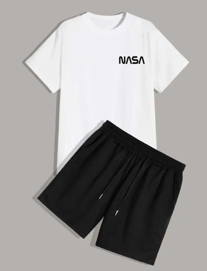 Nasa Logo printed summer tracksuit for men and boys Soft & Comfy Fabric Summer Printed Tracksuit-in White - Oshi.pk - Buy & Sell Online
